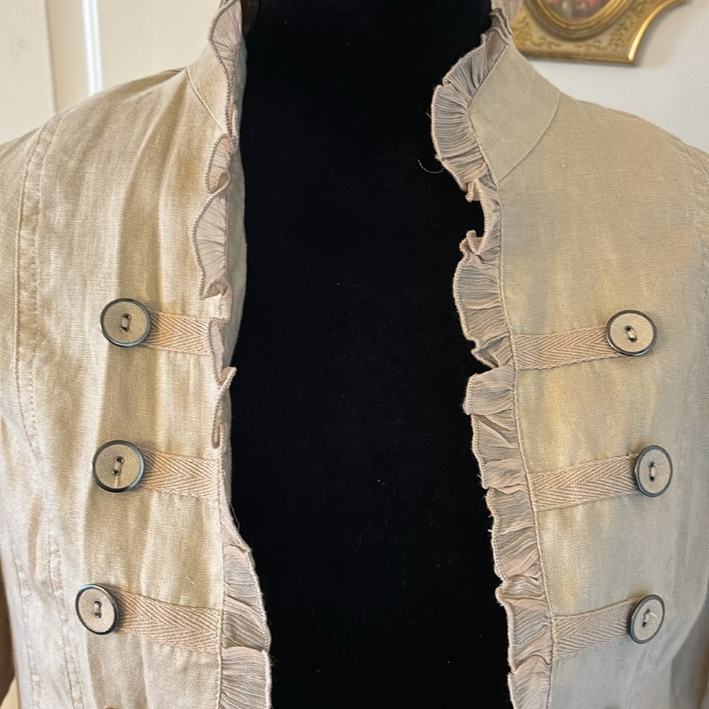 NWOT Multiples Tan Linen Suit with Jacket and Pants - Picture 3 of 15